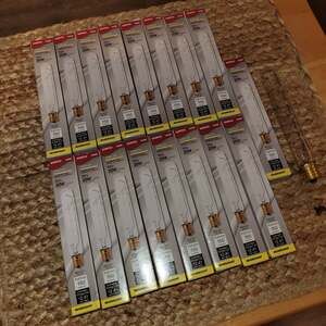 LOT OF 17 NEW 20 WATT T6-1/2 DOUBLE CONTACT BAYONET BASE CLEAR TUBULAR LAMPS